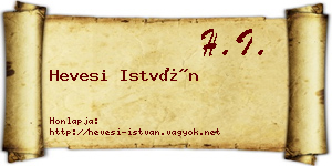 Hevesi István névjegykártya