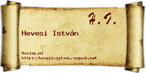 Hevesi István névjegykártya