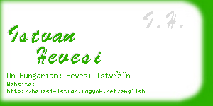 istvan hevesi business card